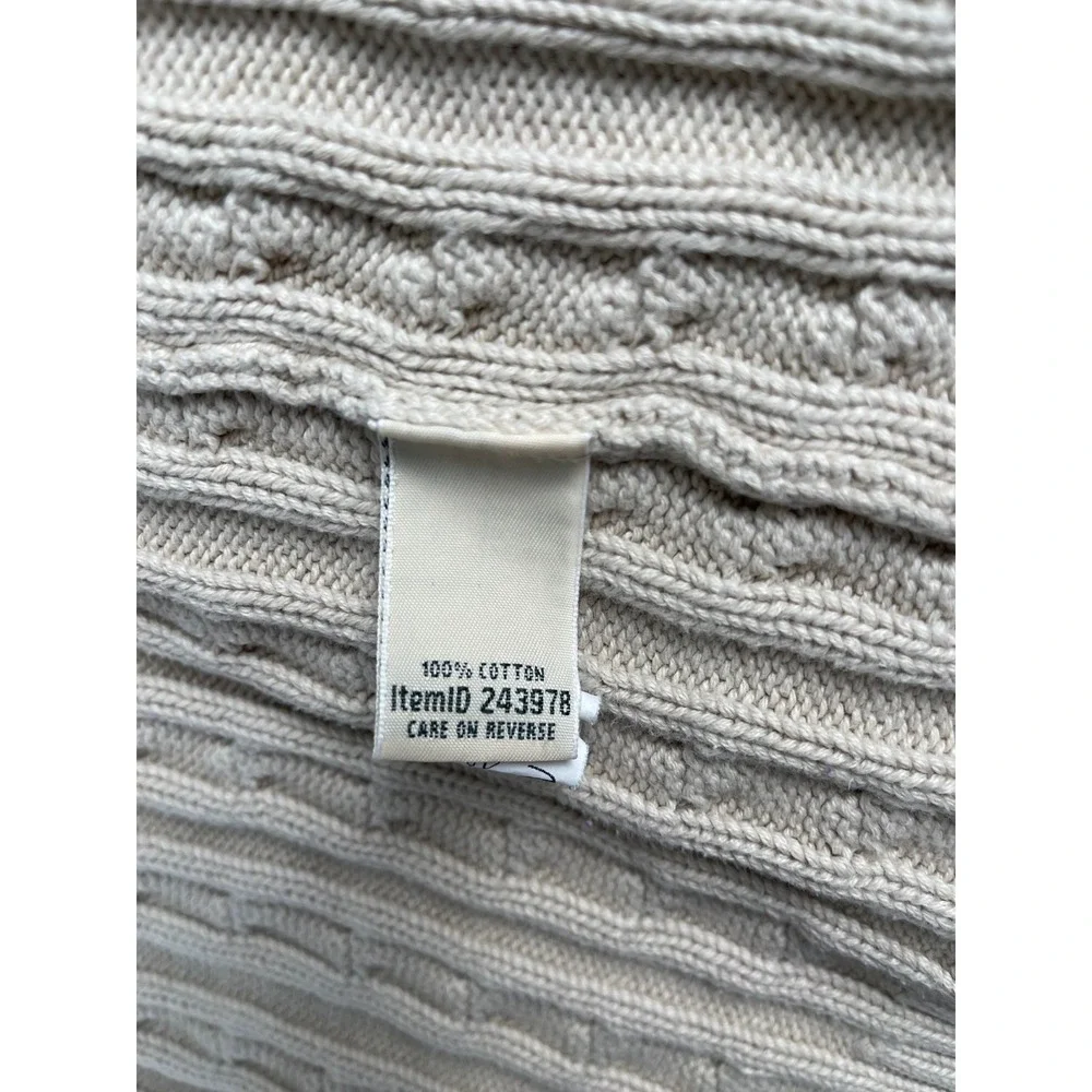 L.L. Bean Plus Size XL Woman's 100% Cotton Full Zip Cardigan Light Beige